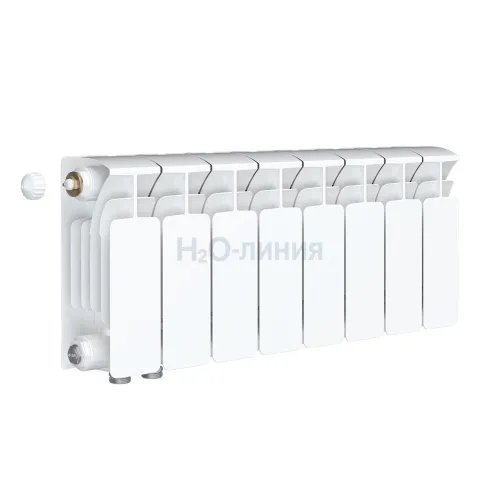 Радиатор биметаллический RIFAR BASE VENTIL 200 х 8 секций нижнее левое подключение, R-BA-200-08-VL