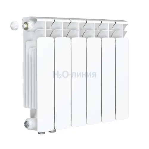 Радиатор биметаллический RIFAR BASE VENTIL 350 х 6 секций нижнее левое подключение, R-BA-350-06-VL