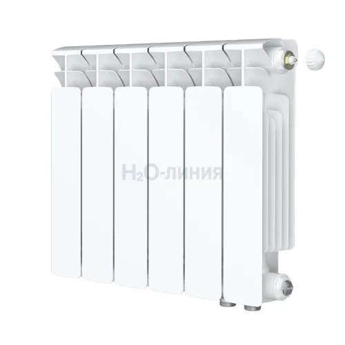 Радиатор биметаллический RIFAR BASE VENTIL 350 х 6 секций нижнее правое подключение, R-BA-350-06-VR