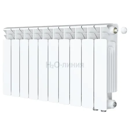 Радиатор биметаллический RIFAR BASE VENTIL 350 х 10 секций нижнее правое подключение, R-BA-350-10-VR