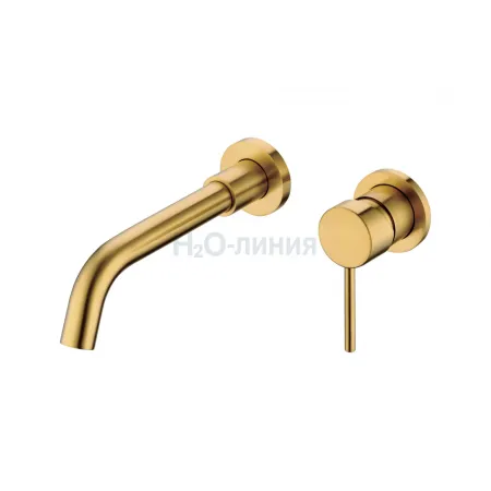 Смеситель встраиваемый для раковины Grocenberg GB511GL золотой брашированный Смеситель встраиваемый для раковины Grocenberg GB511GL золотой брашированный