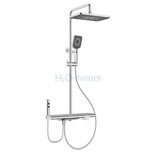 08777 Душевая система KAISER Sano с полкой, с термостатом и гигиеническим душем