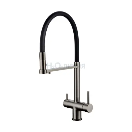 Смеситель для кухни Grocenberg GB4095 с гибким изливом Графит Смеситель для кухни Grocenberg GB4095 с гибким изливом Графит