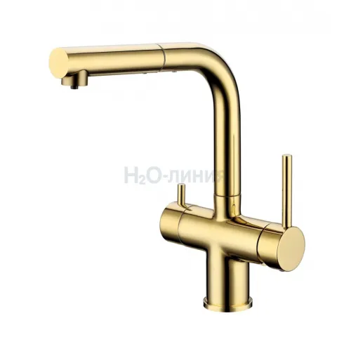 Смеситель для кухни под фильтр с выдвижным изливом GROCENBERG GB4097GO (Kerox Венгрия)