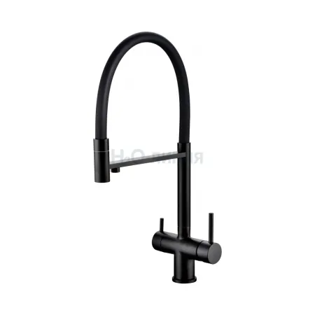Смеситель для кухни Grocenberg GB4099 с гибким изливом черный матовый Смеситель для кухни Grocenberg GB4099 с гибким изливом черный матовый
