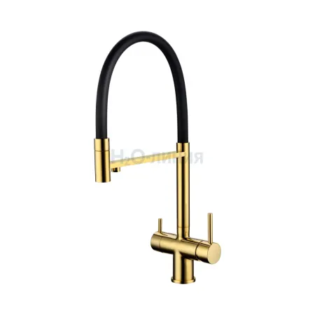 Смеситель для кухни Grocenberg GB4099 с гибким изливом Золото Смеситель для кухни Grocenberg GB4099 с гибким изливом Золото