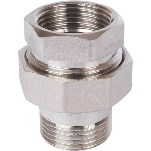 Разъемное соединение STOUT американка ВН 1 никелированное, уплотнение под гайкой по плоскости