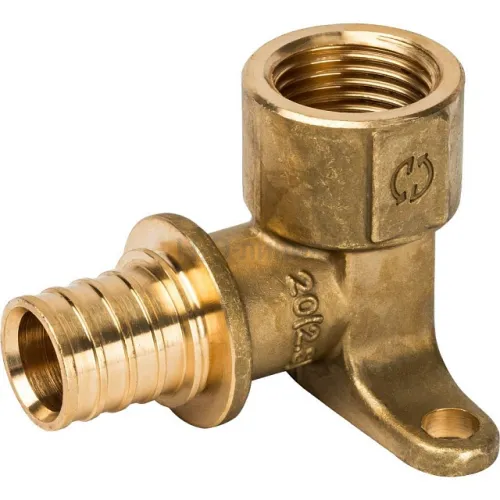 Угольник настенный с креплением STOUT 20xRp 1/2 для труб из сшитого полиэтилена аксиальный