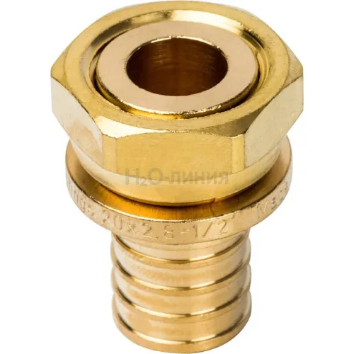 Переходник с накидной гайкой STOUT 20xG 1/2 для труб из сшитого полиэтилена аксиальный